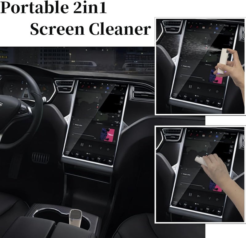 Hatstart Car Screen Cleaner Spray and Wipe for Women, Cell Phone Touchscreen Cleaning Wiper Kit Accessories for MacBook Display iPad iPhone Mac Laptop Computer Monitor TV Screens, Black Grey White - Image 3